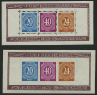 ALLIIERTE BES. Bl. 12A/B , 1946, Blockpaar Briefmarken-Ausstellung, Falzreste Im Rand, Marken Postfrisch, Pracht - Autres & Non Classés