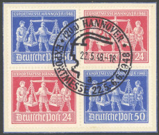 ALLIIERTE BES. VZd 1 BrfStk, 1948, Exportmesse Im Viererblock, Ersttags-Sonderstempel, Pracht, Mi. 80.- - Autres & Non Classés