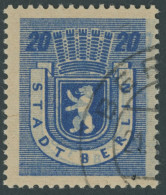 BERLIN UND BRANDENBURG 6wazDD O, 1945, 20 Pf. Lebhaftblau, Graurosa Papier, Doppeldruck, Stempel Nicht Bestimmbar, Prach - Other & Unclassified