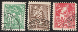 MECKLENBURG-VORPOMMERN 23-25a O, 1945, Junkerland, Prachtsatz, Gepr. Kramp, Mi. 160.- - Autres & Non Classés