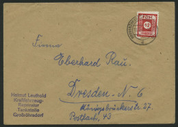 OST-SACHSEN 46E BRIEF, 1945, 12 Pf. Rot Großröhrsdorf, Marke übliche Trennungsmängel Sonst Prachtbrief - Andere & Zonder Classificatie