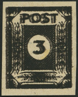 OST-SACHSEN 51cuyDD , 1945, 3 Pf. Doppeldruck (schwarz Auf Schwarzbraun), Steigende Papierstreifung, Spargummierung, Pra - Sonstige & Ohne Zuordnung