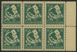 THÜRINGEN 95AXbs , 1945, 6 Pf. Schwärzlichbläulichgrün, Vollgummierung, Hellchromgelbes Papier, Hochglanzgummierung, Im  - Other & Unclassified