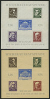 THÜRINGEN Bl. 3A/B, , 1946, Blockpaar Nationaltheater, übliche Gummibüge, Pracht, Mi. 100.- - Other & Unclassified