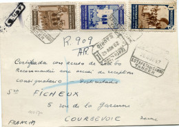 MAROC ESPAGNOL CARTE RECOMMANDEE AVEC AR DEPART TANGER 26 NOV 42 AVEC TRANSIT MADRID 29 NOV 42 POUR LA FRANCE - Marocco Spagnolo