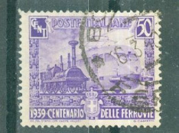 ITALIE - N°430 Oblitéré - Centenaire Des Chemins De Fer Italiens. - Usados