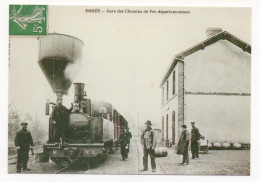 ERNEE (53) LOCOMOTIVE 030 T  CORPET-LOUVET N° 8 DES CFD DE LA MAYENNE EN GARE ( REPRODUCTION D' UNE CARTE ANCIENNE) - Eisenbahnen