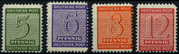 WEST-SACHSEN 116-19BX , 1945, Roßwein, Gezähnt L 111/4-111/2, Wz. X, Falzrest, Prachtsatz, Gepr. Dr. Jasch - Autres & Non Classés