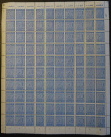 WEST-SACHSEN 134Xw , 1945, 20 Pf. Blau, Wz. 1X, Im Bogen (100), Dabei Abart 134II (Feld 79), Pracht - Autres & Non Classés
