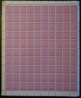 WEST-SACHSEN 136Xza , 1946, 40 Pf. Lila, Wz. 1X, Kreidepapier, Im Bogen (100) Mit Abarten 136I Und 136II, Pracht - Other & Unclassified