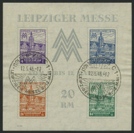 WEST-SACHSEN Bl. 5Xa O, 1946, Block Leipziger Messe, Wz. 1X, Type III, Sonderstempel, Pracht, Mi. 350.- - Autres & Non Classés