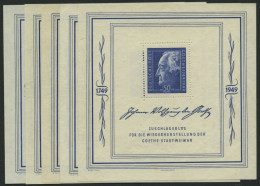 ALLGEMEINE-AUSGABEN Bl. 6 , 1949, Block Goethe, 5x, Pracht, Mi. 1100.- - Autres & Non Classés