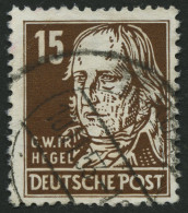 DDR 331vaXII O, 1953, 15 Pf. Dunkelbraun Hegel, Gestrichenes Papier, Wz. 2XII, Feinst, Gepr. Schönherr, Mi. 100.- - Gebruikt