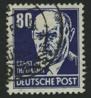 DDR 339zXII O, 1953, 80 Pf. Thälmann, Gewöhnliches Papier, Wz. 2XII, Pracht, Gepr. Schönherr, Mi. 60.- - Oblitérés