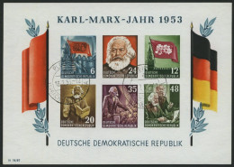 DDR Bl. 8BYI O, 1953, Marx-Block, Ungezähnt, Wz. 2YI, Pracht, Gepr. Schönherr, Mi. 220.- - Autres & Non Classés