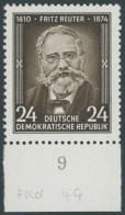 DDR 430I , 1954, 24 Pf. Fitz Reuter Mit Abart Haarscheitel Retuschiert (Feld 49), Pracht, Mi. 200.- - Used Stamps