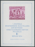 DDR Bl. 10XI , 1954, Block Briefmarkenausstellung, Wz. 2XI, Postfrisch, Pracht, Mi. 150.- - Autres & Non Classés