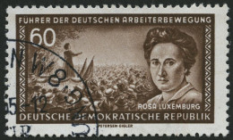 DDR 478XI O, 1955, 60 Pf. Rosa Luxemburg, Wz. 2XI, Pracht, Gepr. Schönherr, Mi. 60.- - Gebraucht