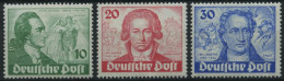 BERLIN 61-63 , 1949, Goethe, übliche Herstellungsbedingte Gummibüge, Prachtsatz, Mi. 320.- - Unused Stamps