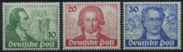 BERLIN 61-63 , 1949, Goethe, übliche Herstellungsbedingte Gummibüge, Prachtsatz, Mi. 320.- - Neufs