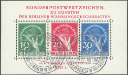 BERLIN Bl. 1 O, 1949, Block Währungsgeschädigte, Ersttags-Sonderstempel, Pracht, Fotoattest H.G. Schlegel, Mi. 2200.- - Sonstige & Ohne Zuordnung