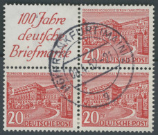 ZUSAMMENDRUCKE S 4 O, 1949, Bauten R1a + 20 Im Viererblock, Pracht, Mi. (100.-) - Se-Tenant