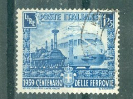 ITALIE - N°431 Oblitéré - Centenaire Des Chemins De Fer Italiens. - Usados