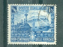 ITALIE - N°431 Oblitéré - Centenaire Des Chemins De Fer Italiens. - Used