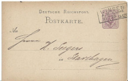 ENTIER POSTAL 1879 AVEC CACHET DE WINSEN A. D. LUHE - Postcards