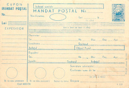 Postal Stationery Postcard Romania Mandat Postal Necompletat - Rumania