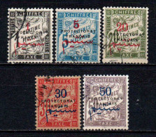 Maroc - 1915 - Timbres Taxe -  N° 17 à 22 Sauf 19 - Oblit - Used - Postage Due