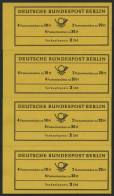 MARKENHEFTCHEN MH 5a-d , 1966, 4 Markenheftchen Brandenburger Tor, Pracht, Mi. 111.- - Se-Tenant