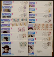 LOTS Aus 648-845Brief , 1986-89, Bedeutende Frauen, 16 Schmuck-FDC, Feinst/Pracht - Autres & Non Classés