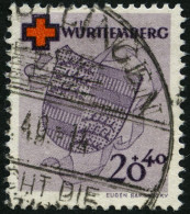 WÜRTTEMBERG 43 O, 1949, 40 Pf. Rotes Kreuz, Pracht Mi. 120.- - Sonstige & Ohne Zuordnung