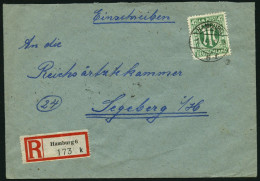 AMERIK. U. BRITISCHE ZONE 31D BRIEF, 1946, 42 Pf. Grün, Gezähnt L 111/2, Einzelfrankatur Auf Einschreibbrief Von HAMBURG - Autres & Non Classés