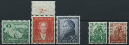 AMERIK. U. BRITISCHE ZONE 106-10 , 1949, Radrennen Und Goethe, 2 Prachtsätze, Mi. 64.- - Autres & Non Classés