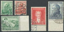 AMERIK. U. BRITISCHE ZONE 106-10 O, 1949, Radrennen Und Goethe, 2 Prachtsätze, Mi. 75.- - Otros & Sin Clasificación