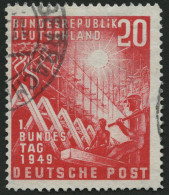 BUNDESREPUBLIK 112I O, 1949, 20 Pf. Bundestag Mit Abart Kleines I In Bundesrepublik, Leicht Nachgezähnt Sonst Pracht, Mi - Gebruikt