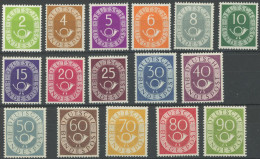BUNDESREPUBLIK 123-38 , 1951, Posthorn, Postfrisch, Normale Zähnung, Prachtsatz, Mi. 2200.- - Andere & Zonder Classificatie