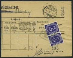 BUNDESREPUBLIK 129 Paar BrfStk, 1952, 15 Pf. Posthorn Im Waagerechten Paar (rechte Marke Abart 129I) Auf Zustellkarte (n - Brieven En Documenten