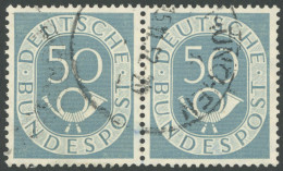 BUNDESREPUBLIK 134 Paar O, 1951, 50 Pf. Posthorn Im Waagerechten Paar, Normale Zähnung, Pracht, Mi. 70.- - Other & Unclassified