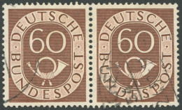 BUNDESREPUBLIK 135 Paar O, 1951, 60 Pf. Posthorn Im Waagerechten Paar, Normale Zähnung, Pracht, Mi. 250.- - Other & Unclassified