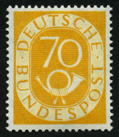 BUNDESREPUBLIK 136 , 1952, 70 Pf. Posthorn, Unten Ein Kürzerer Zahn Sonst Pracht, Mi. 500.- - Unused Stamps