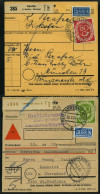 BUNDESREPUBLIK 137/8 BRIEF, 1954, 80 Und 90 Pf. Posthorn, Je Als Einzelfrankatur Auf Paketkarte, üblich Gezähnt Pracht - Brieven En Documenten
