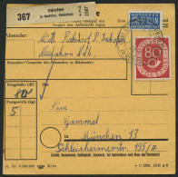 BUNDESREPUBLIK 137VIII BRIEF, 1954, 80 Pf. Posthorn Mit Abart Roter Strich Zwischen S Und P In Bundespost, Als Einzelfra - Brieven En Documenten