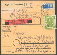 BUNDESREPUBLIK 138 BRIEF, 1954, 90 Pf. Posthorn, 2x Als Mehrfachfrankatur Auf Schnell-Paketkarte Aus NIEDERLEIERNDORF, F - Andere & Zonder Classificatie