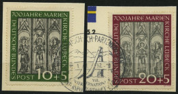 BUNDESREPUBLIK 139/40 BrfStk, 1951, Marienkirche, üblich Gezähnt Pracht, Mi. 160.- - Used Stamps