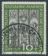 BUNDESREPUBLIK 139II O, 1951, 10 Pf. Marienkirche Mit Abart Grüner Punkt Im Ü Von Lübeck, Sonderstempel, Pracht, Mi. -.- - Gebraucht