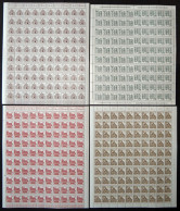 BUNDESREPUBLIK 454-61 , 1964, Bauwerke In Bogen (100) Mit Druckereizeichen Bzw. Bogenzählnummer, Pracht (10 Pf. Etwas An - Unused Stamps