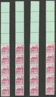 ROLLENMARKEN 1028,1037/8 AIR , 1979/80, Burgen Und Schlösser III Und IV, 38 Rollenmarken (RE5+4Lf), Fast Nur Prachterhal - Rollenmarken